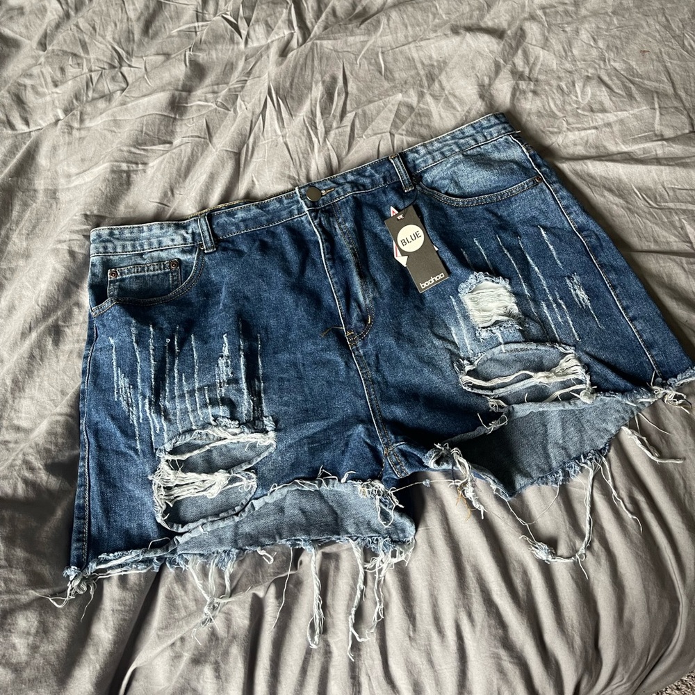 distressed denim shorts